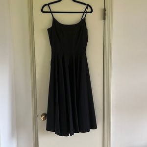 Unique vintage black swing midi dress